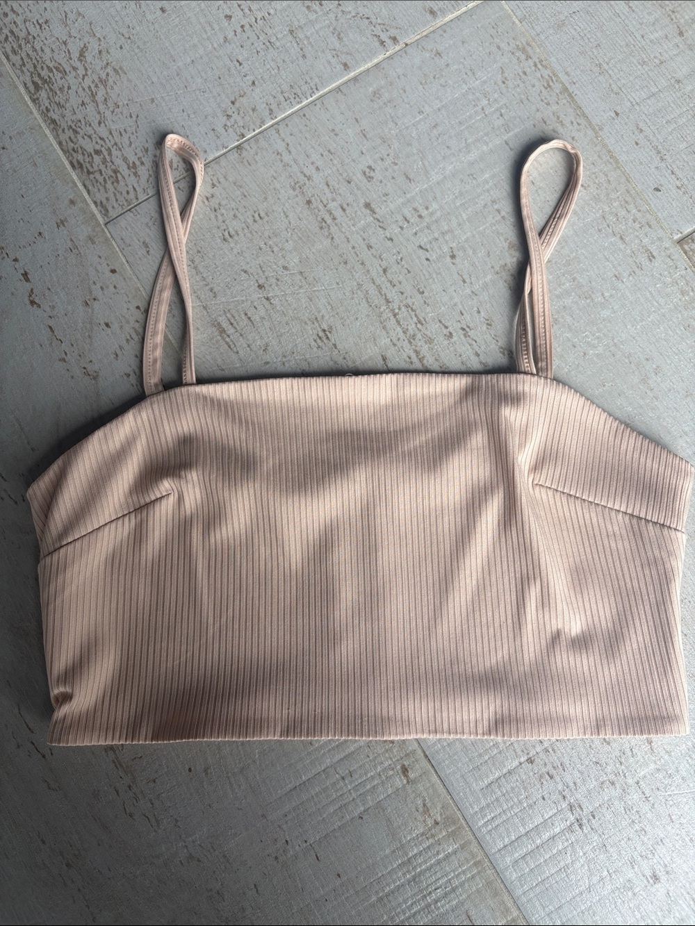 $5💕 LEITH Ribbed Beige/Nude Cami Crop Top